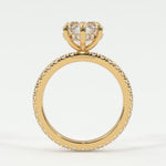 Rings Heart Shape Pave Diamond Single Row, Hidden Halo