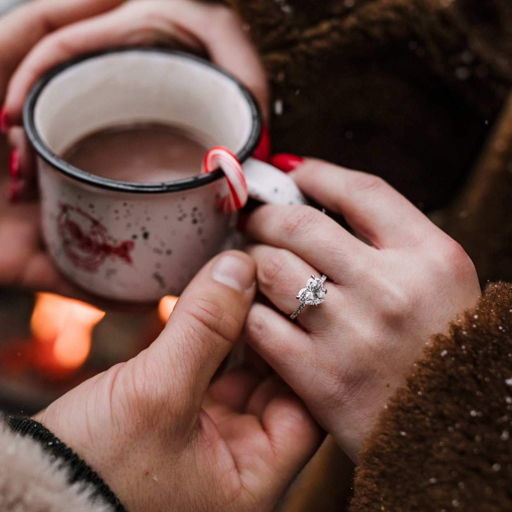 Rings Heart Shaped Diamond Engagement Rings, Lab Grown