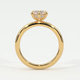 Rings Marquise Cut Hidden Halo Gold Band