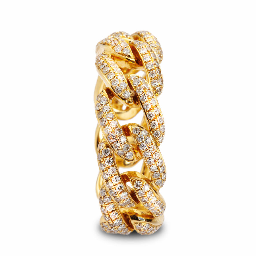 Rings Micro-Pave Open Cuban Link Diamond Eternity Band