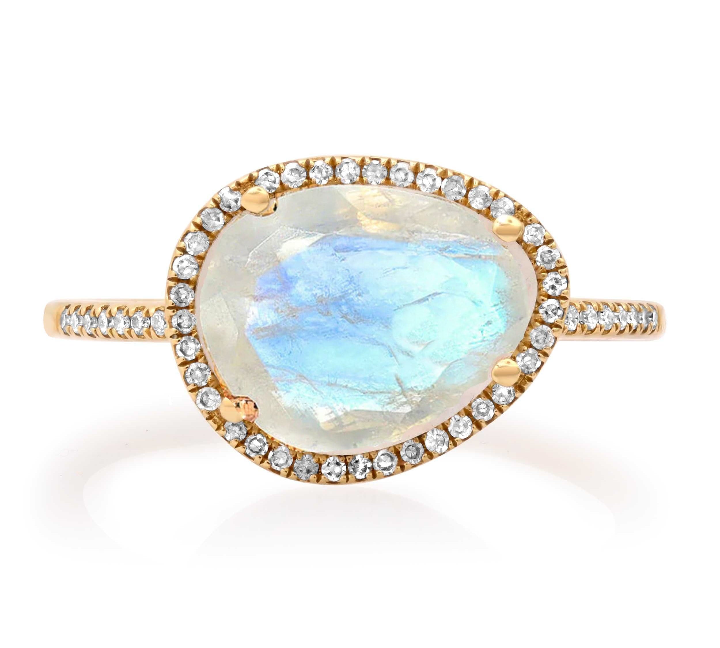 Rings Moonstone and Diamond Ring