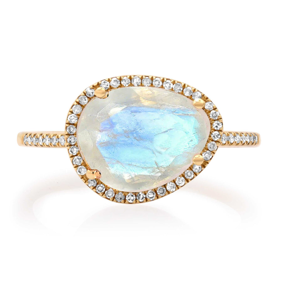 Rings Moonstone and Diamond Ring