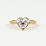 Rings Natural Mined Diamonds / 14K Yellow Gold Heart Shape Bezel Setting