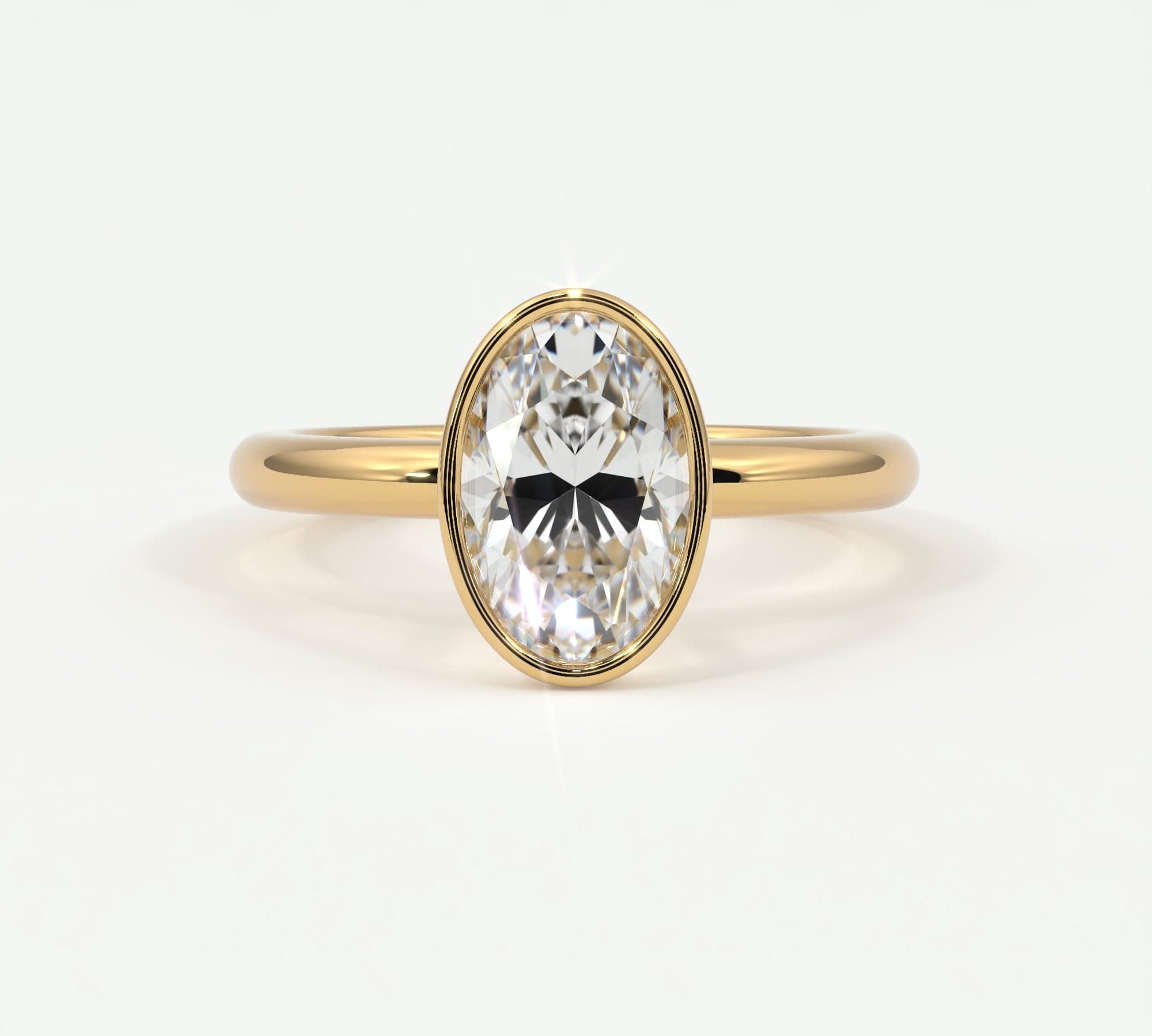 Rings Oval Cut Bezel Setting