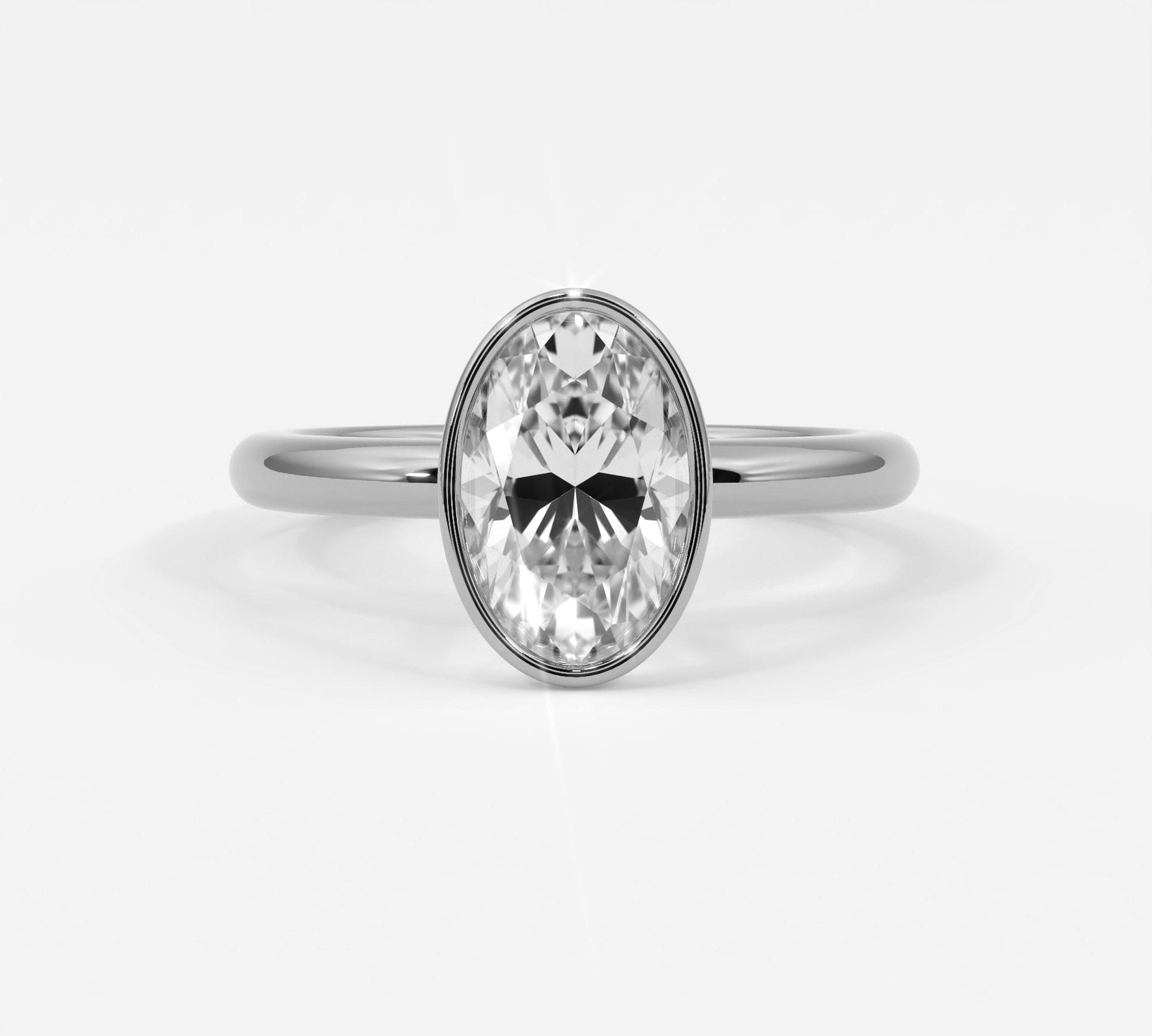 Rings Oval Cut Bezel Setting