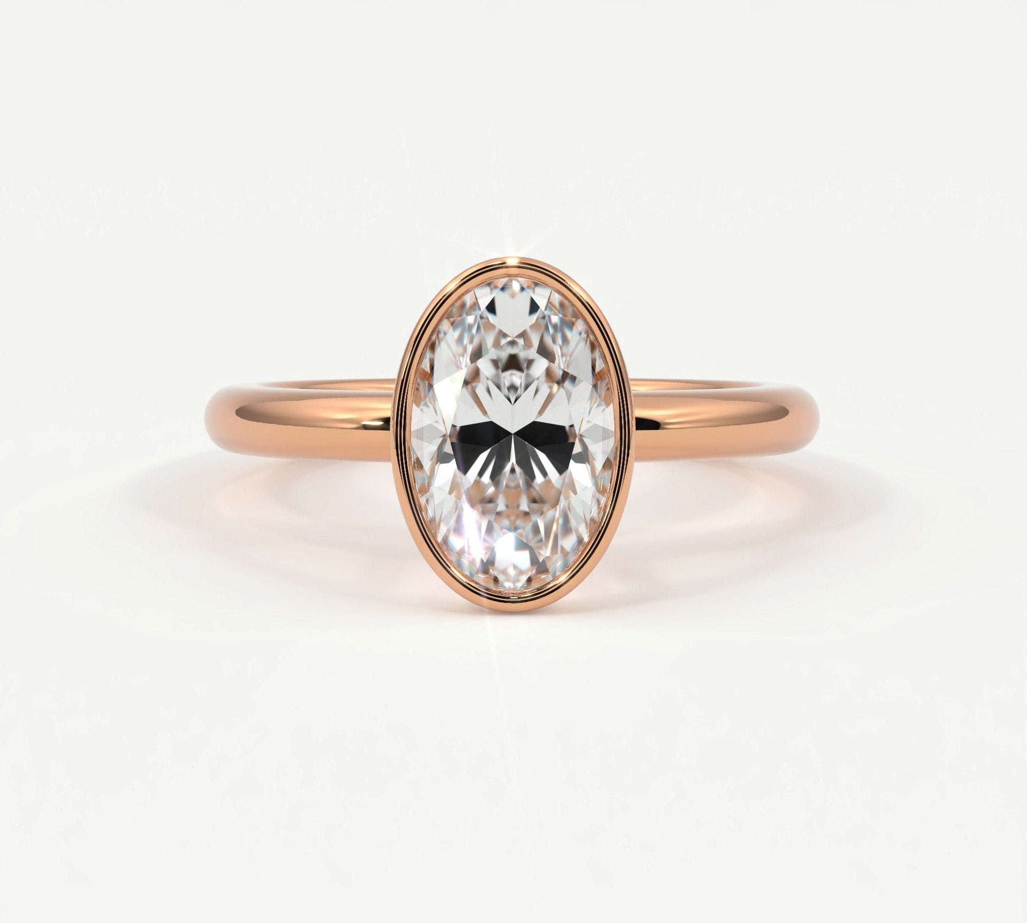 Rings Oval Cut Bezel Setting
