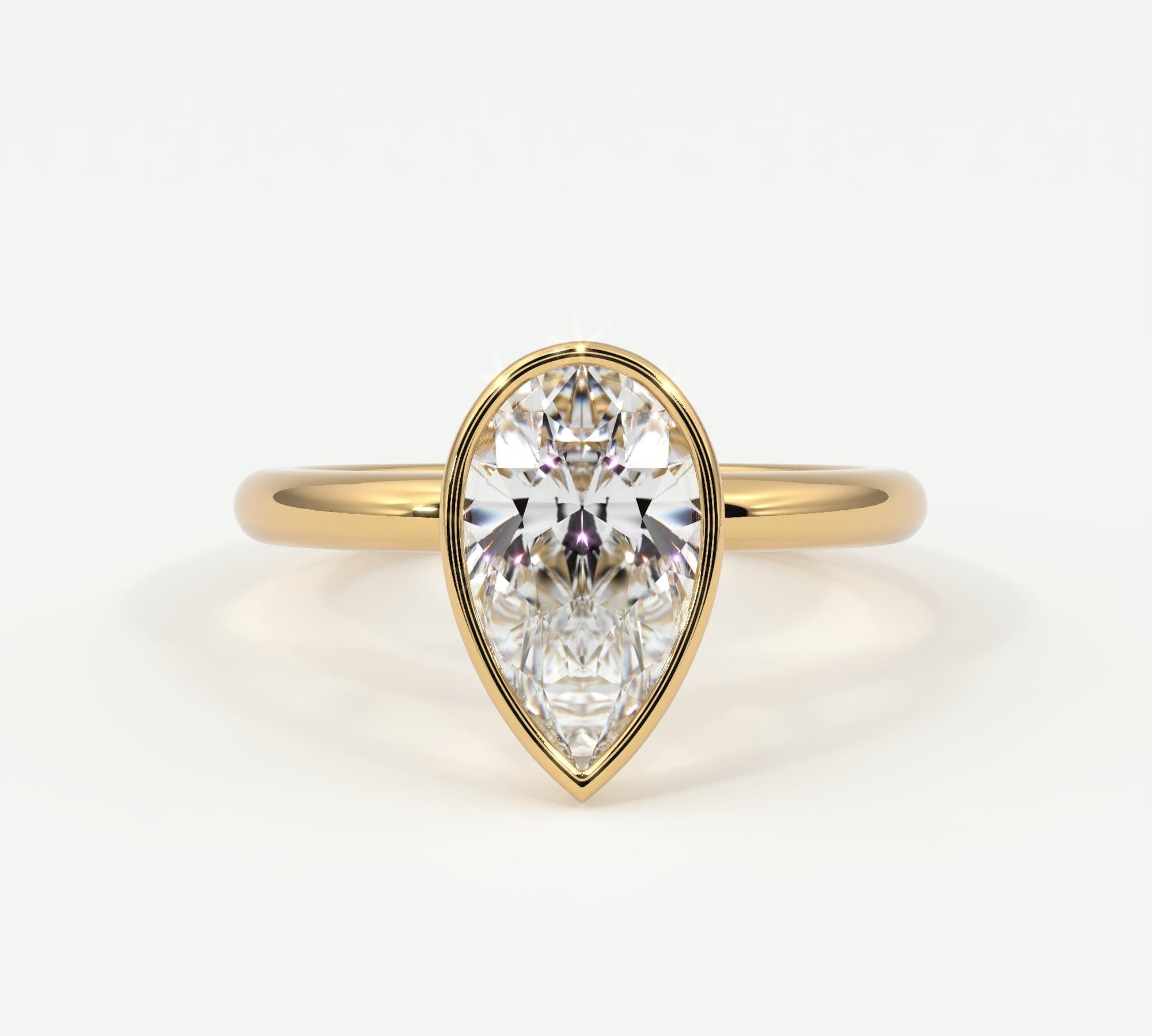 Rings Pear Shape Bezel Setting