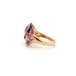 Rings Pink and Purple Amythest and Diamond Cluster Ring