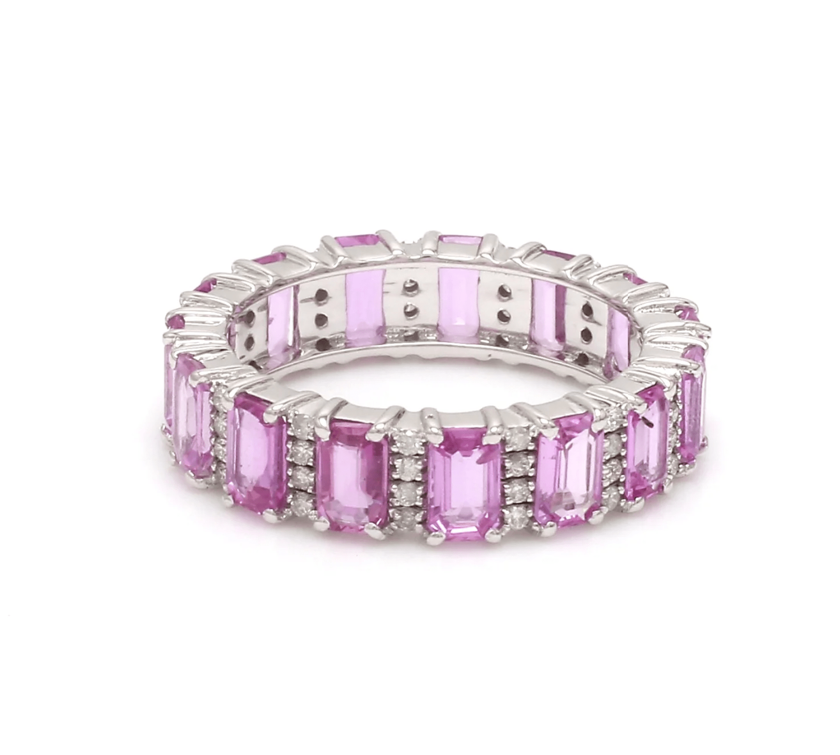 Rings Pink Sapphire and Diamond Eternity Ring