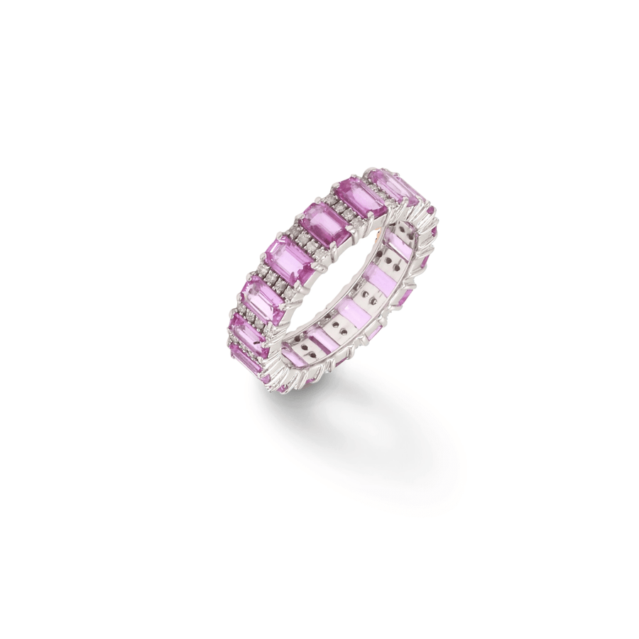 Rings Pink Sapphire and Diamond Eternity Ring