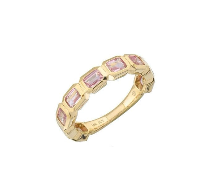 Rings Pink Sapphire Bezel Sideways Set Eternity Ring