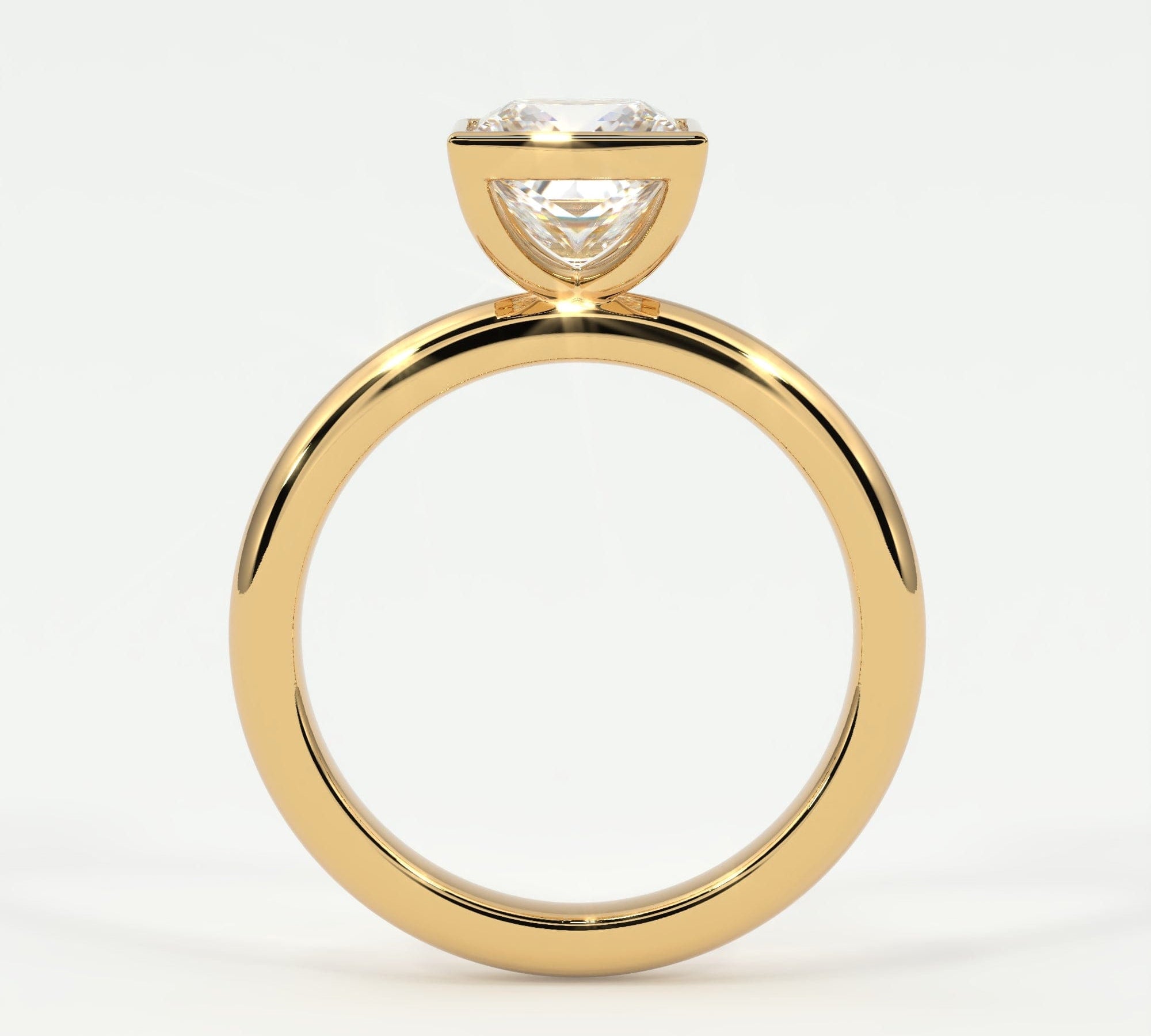 Rings Princess Cut Bezel Setting