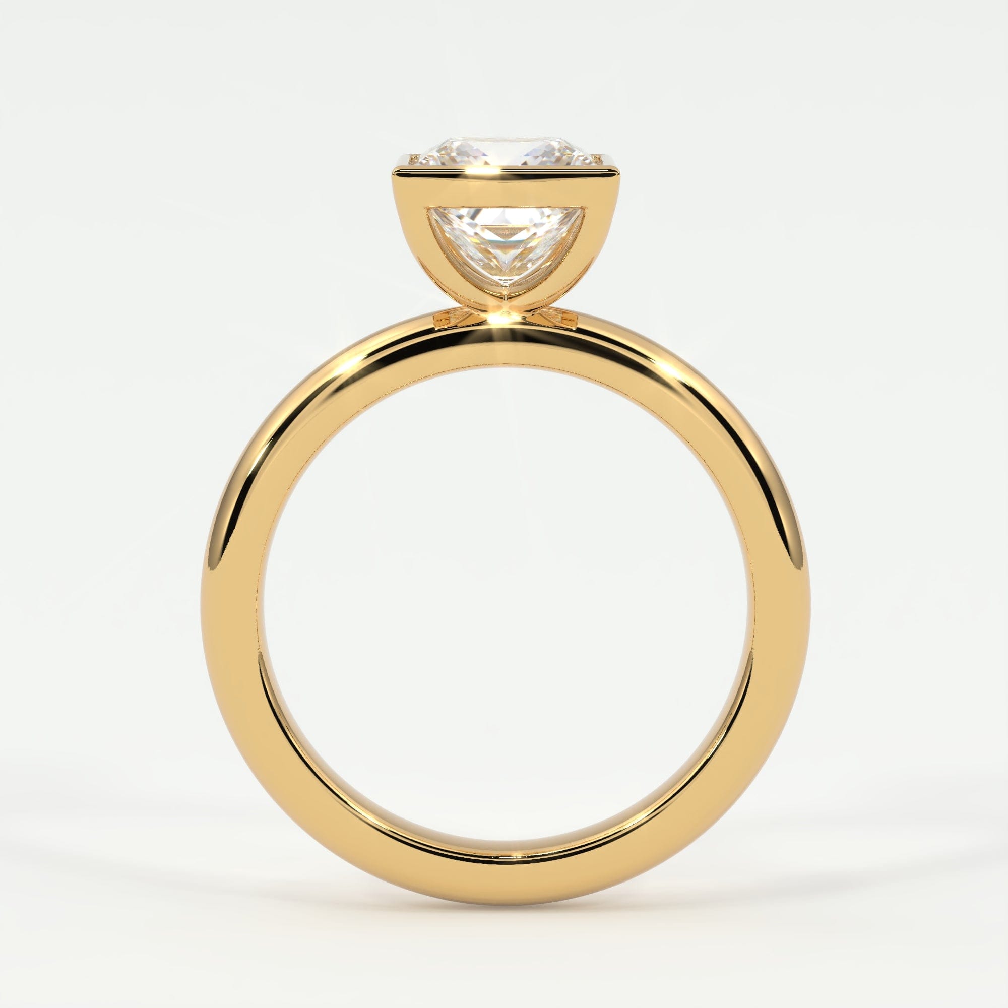 Rings Princess Cut Bezel Setting
