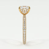 Rings Princess Pave Diamond Hidden Halo Triple Row Band, 360