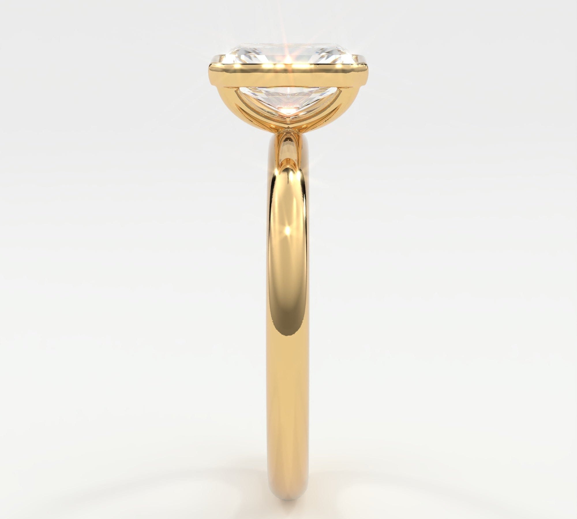 Rings Radiant Cut Bezel Setting