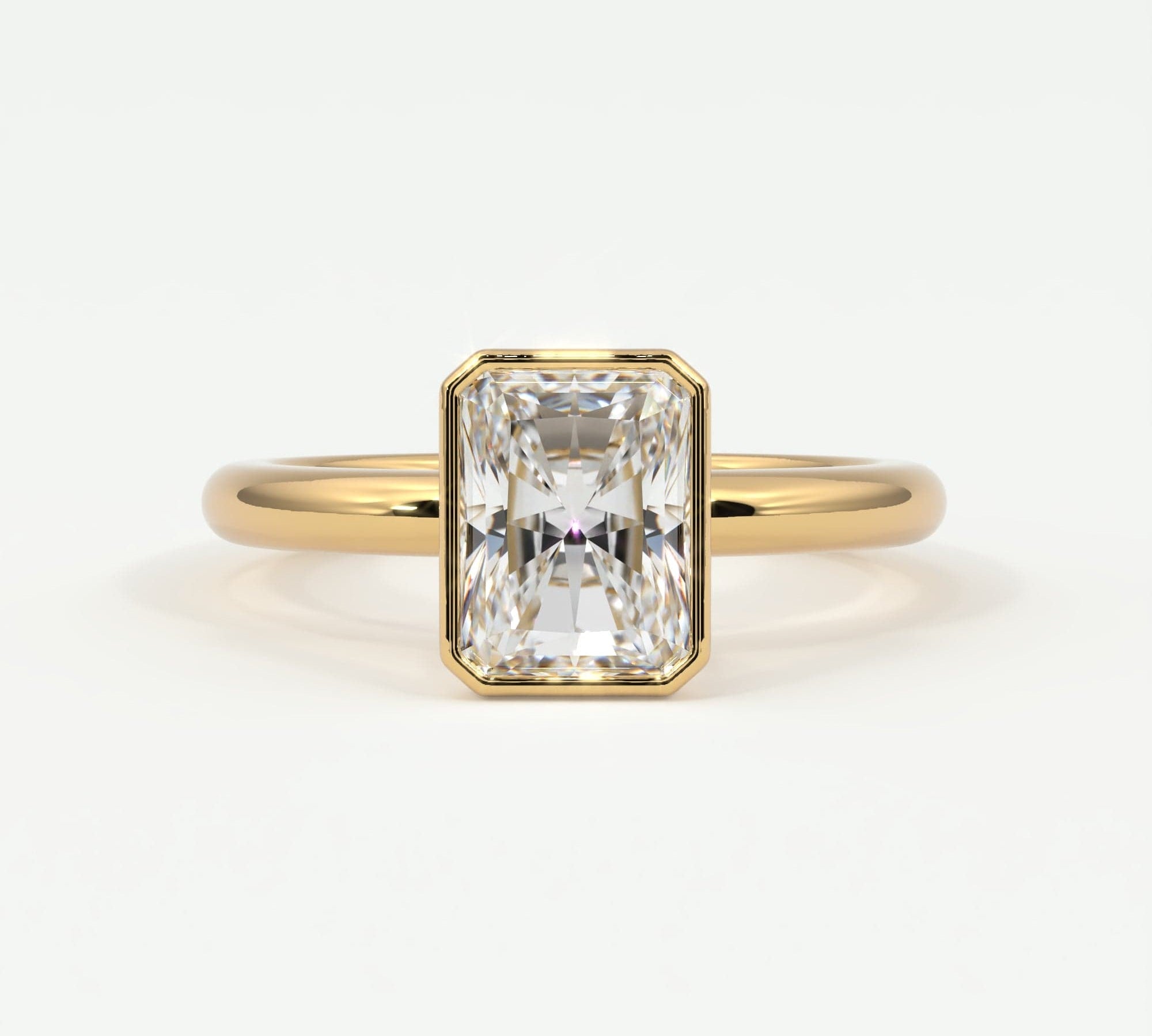 Rings Radiant Cut Bezel Setting