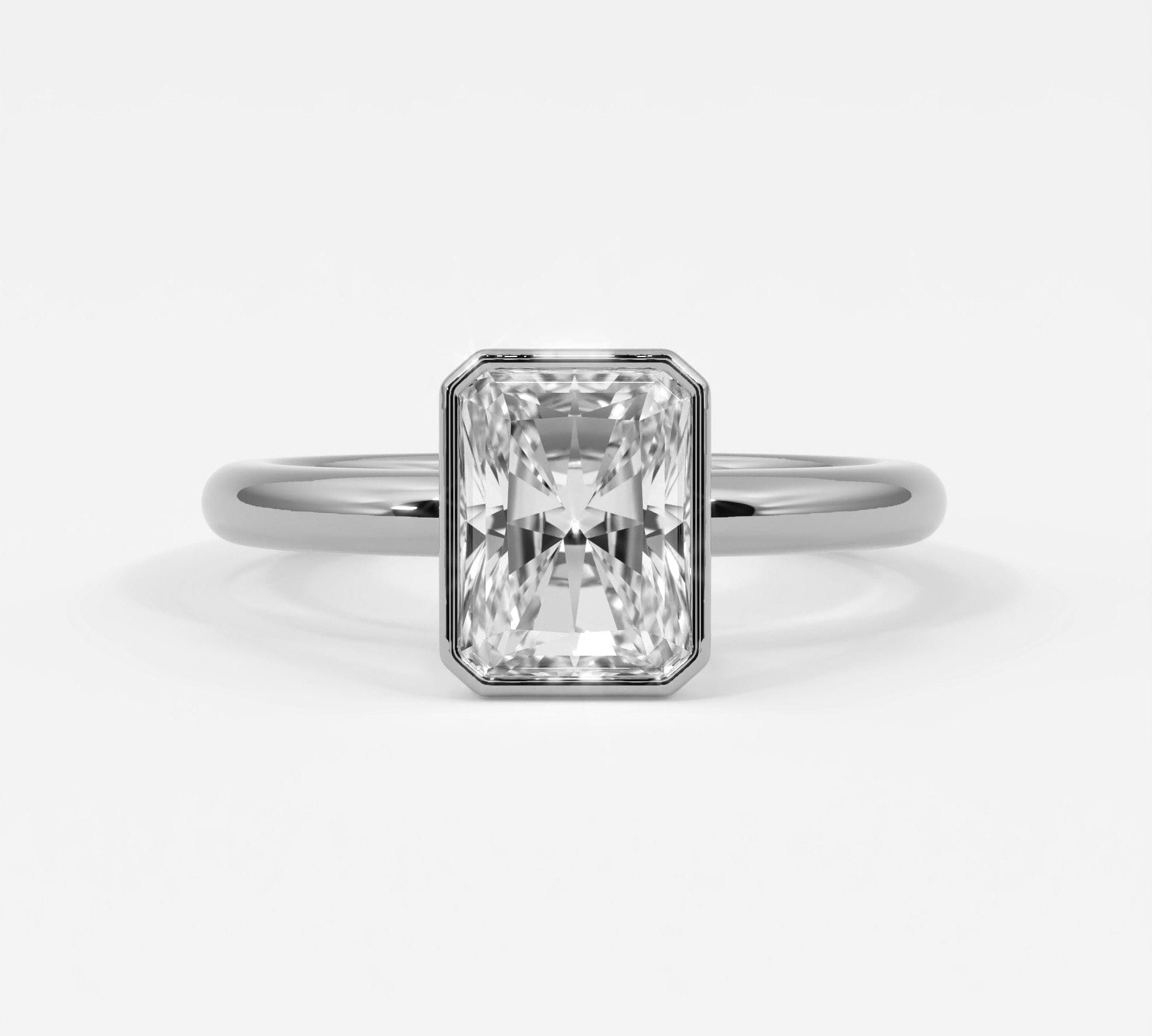 Rings Radiant Cut Bezel Setting