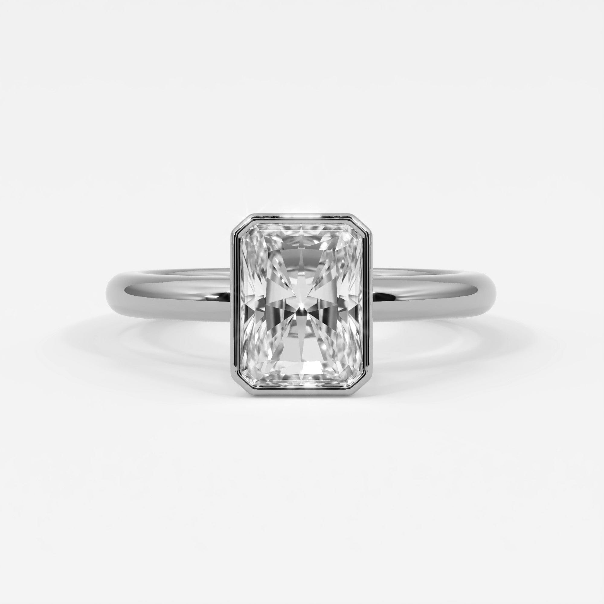 Rings Radiant Cut Bezel Setting