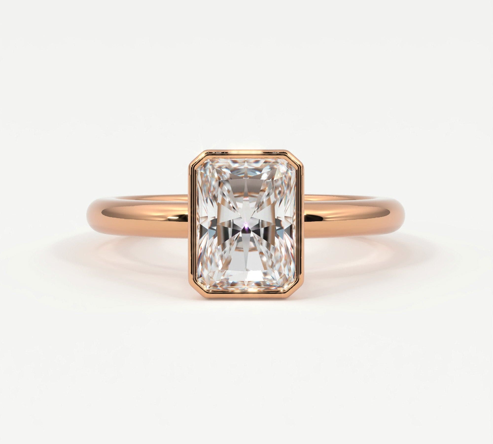 Rings Radiant Cut Bezel Setting