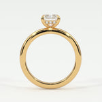 Rings Radiant Cut Pave Diamond Hidden Halo, Gold Band