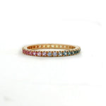 Rings Rainbow 14K Gold Eternity Stacking Rings