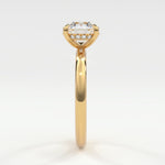 Rings Round Brilliant Cut Pave Diamond Hidden Halo, Gold Band