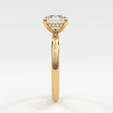 Rings Round Brilliant Cut Pave Diamond Hidden Halo, Gold Band
