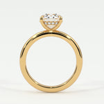 Rings Round Brilliant Cut Pave Diamond Hidden Halo, Gold Band