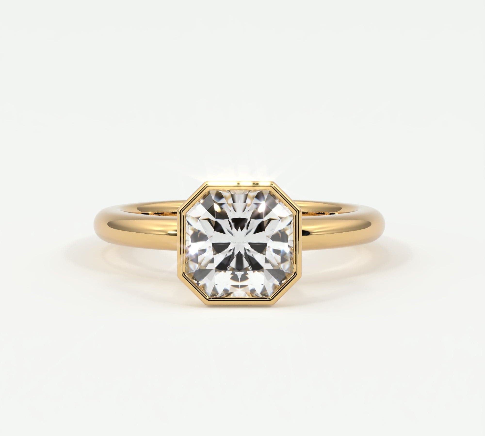 Rings Square Radiant Cut Bezel Setting