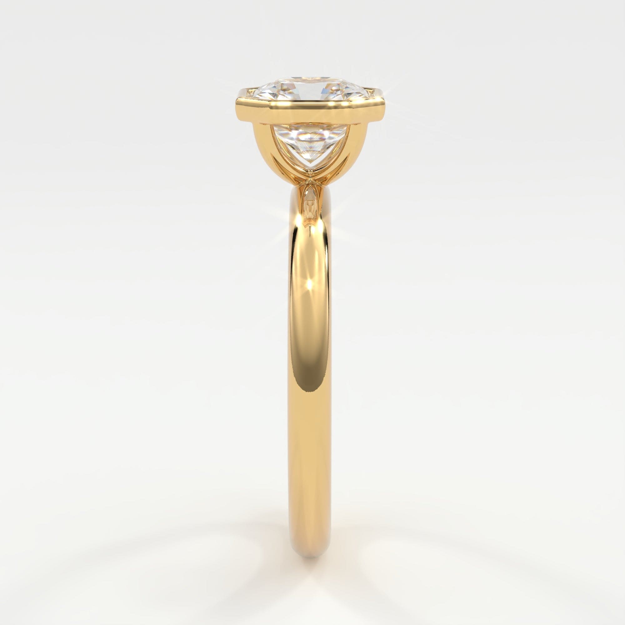 Rings Square Radiant Cut Bezel Setting