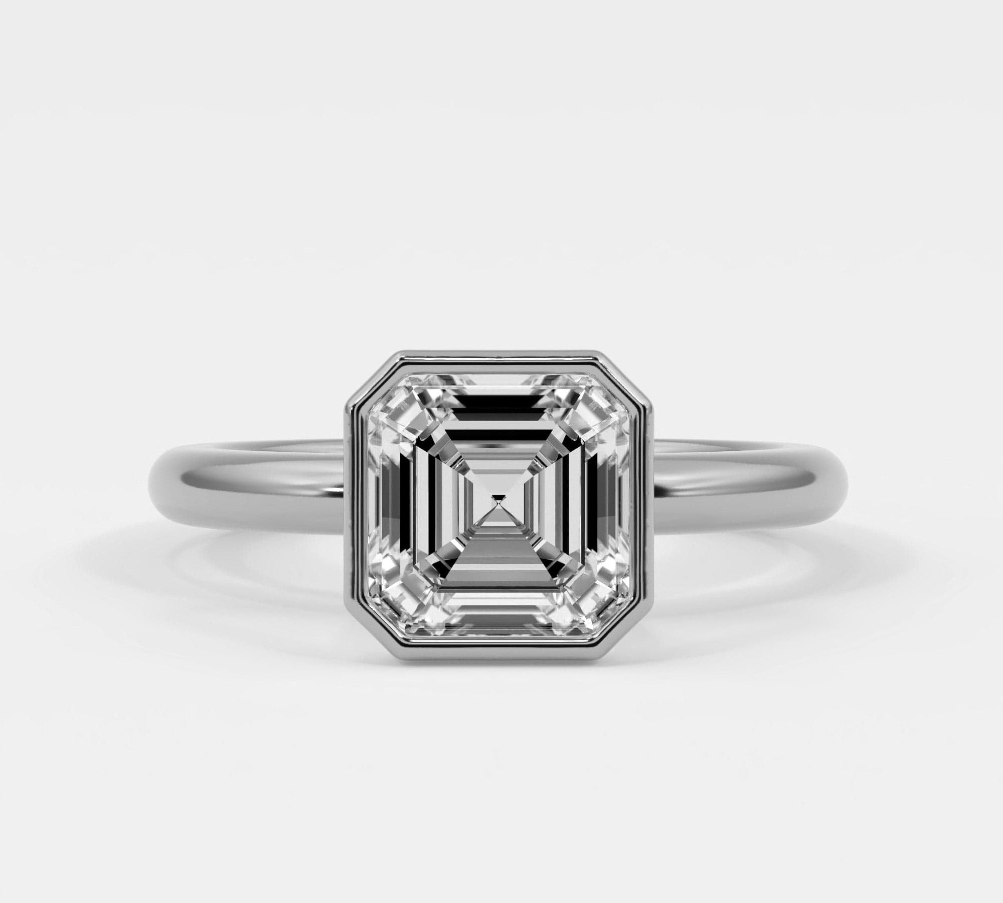 Rings Square Radiant Cut Bezel Setting