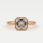 Rings Square Radiant Cut Bezel Setting