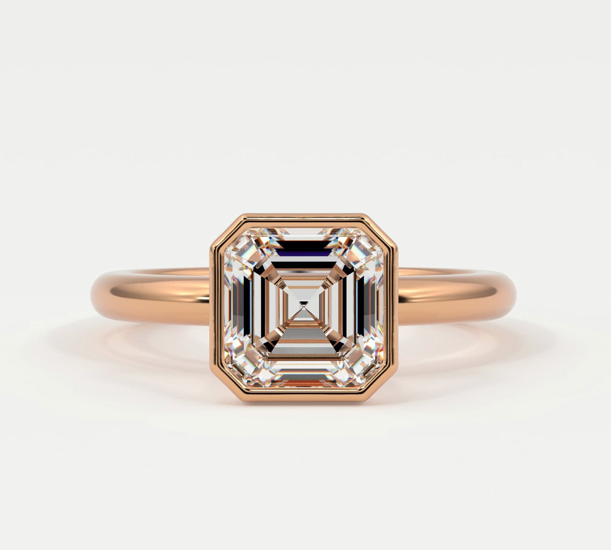 Rings Square Radiant Cut Bezel Setting