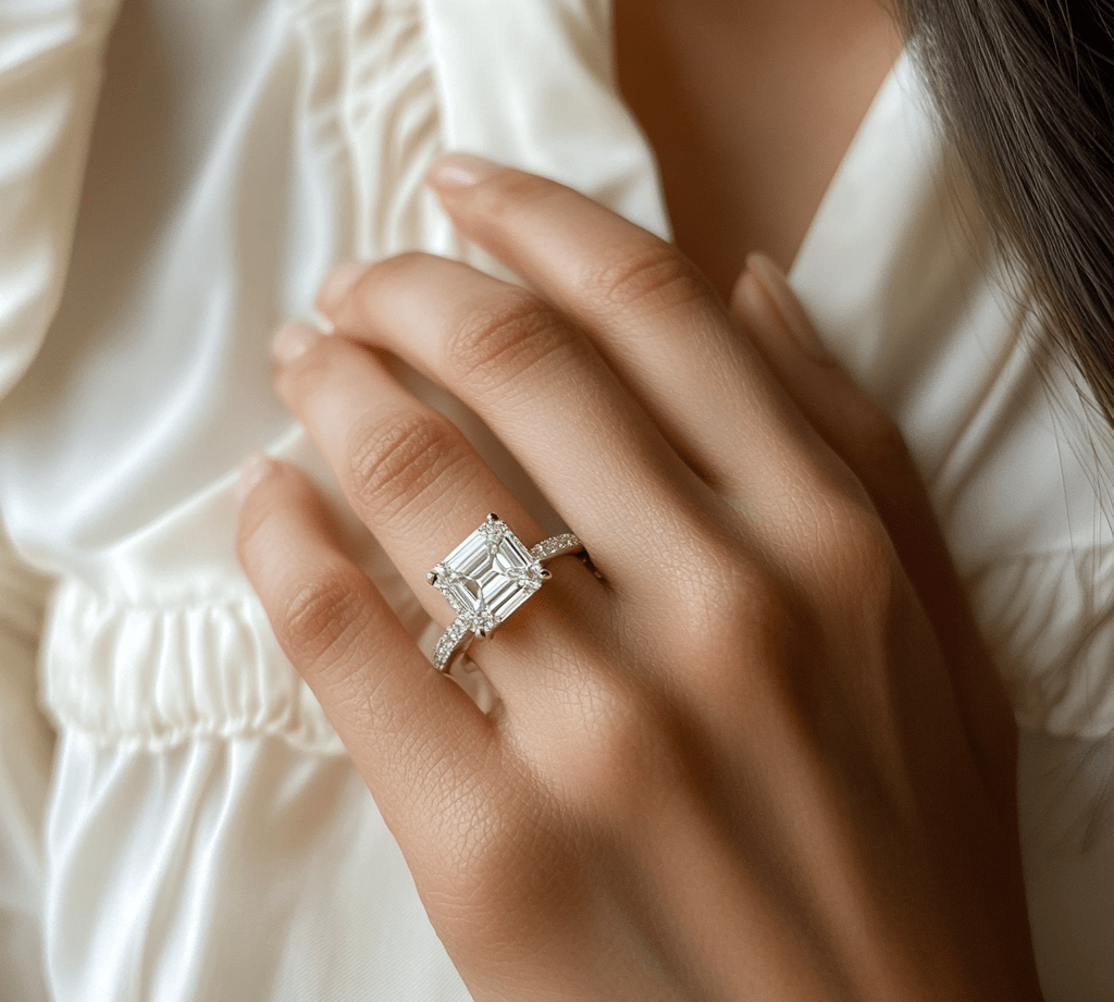 Rings Square Radiant Cut Diamond Engagement Rings