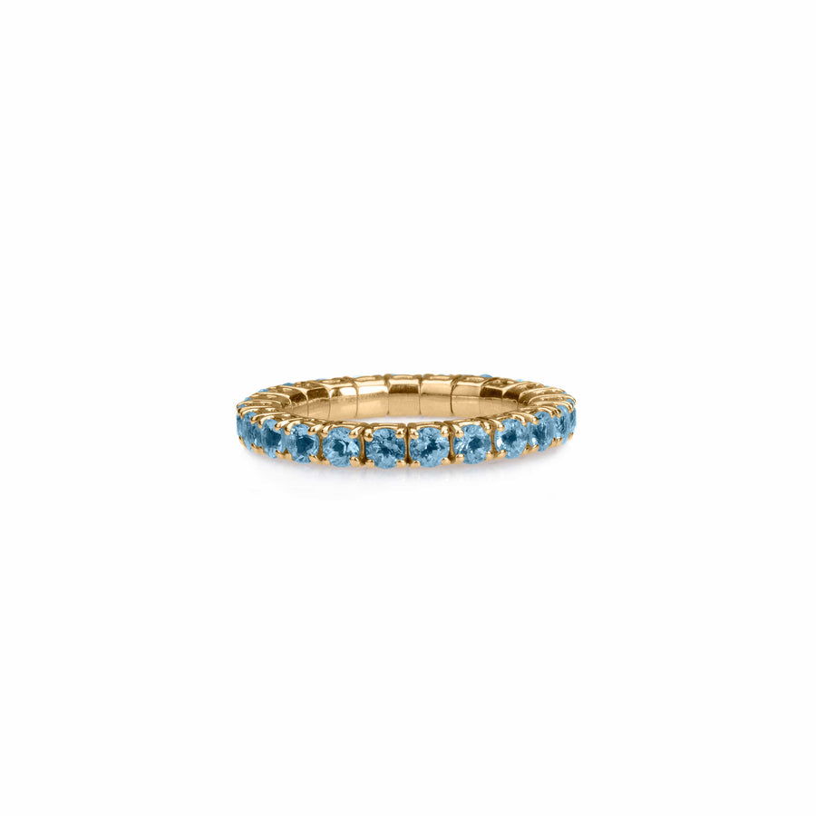 Rings Stretch & Stack Aquamarine Eternity Rings, .6-3.0 Carats