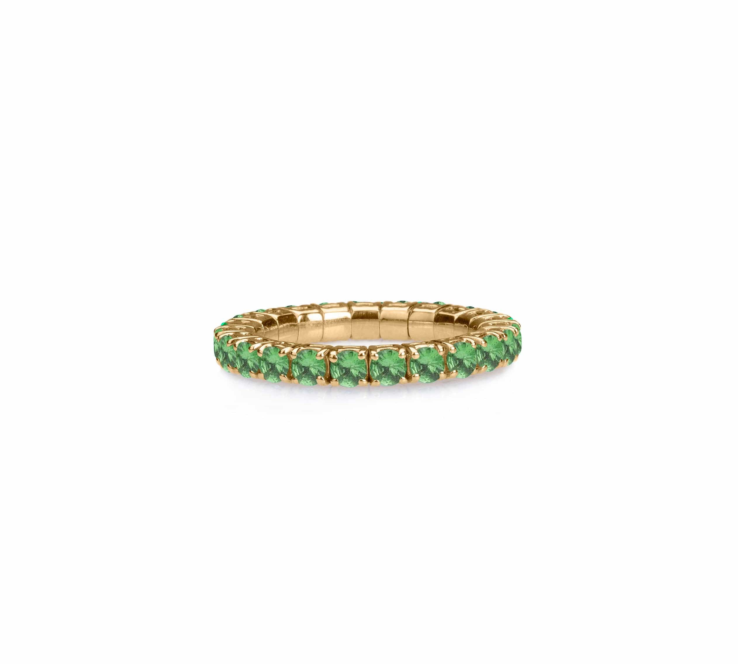 Rings Stretch & Stack Green Tsavorite Eternity Rings, .6-3.0 Carats
