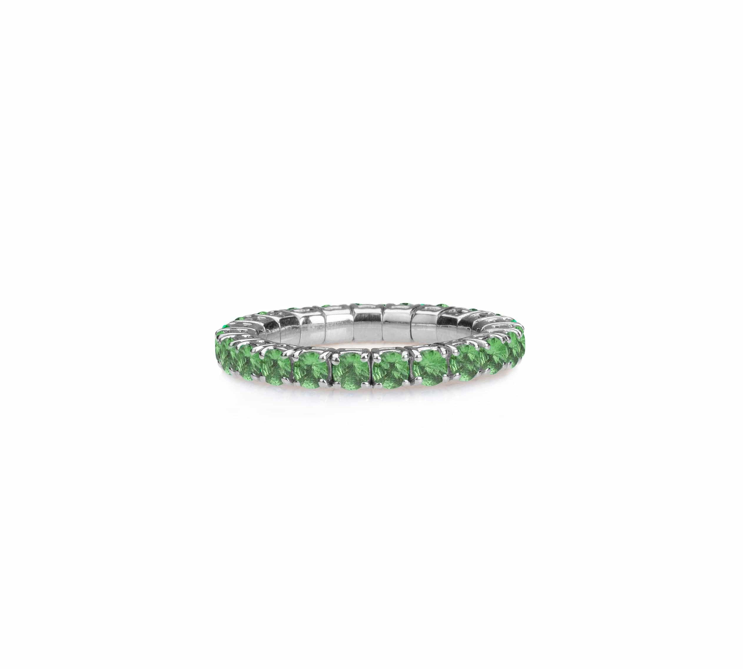 Rings Stretch & Stack Green Tsavorite Eternity Rings, .6-3.0 Carats