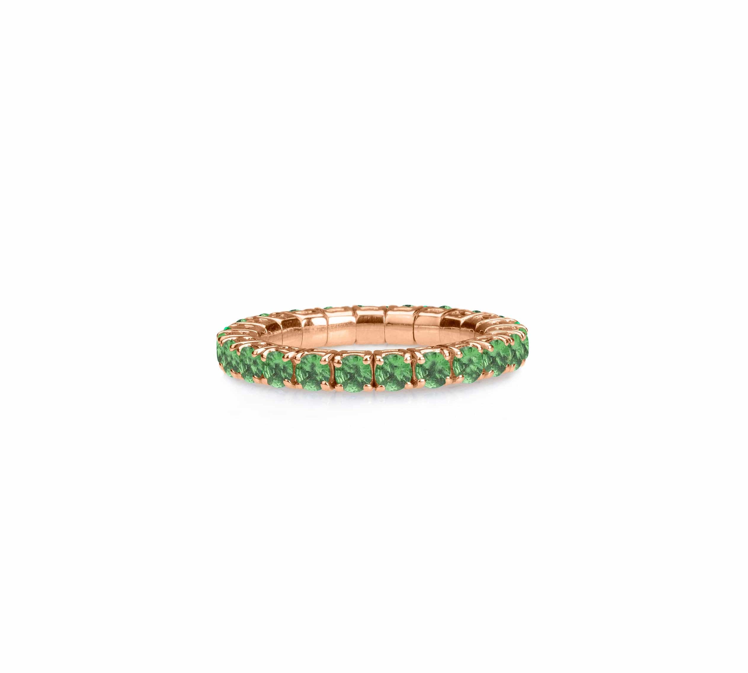 Rings Stretch & Stack Green Tsavorite Eternity Rings, .6-3.0 Carats