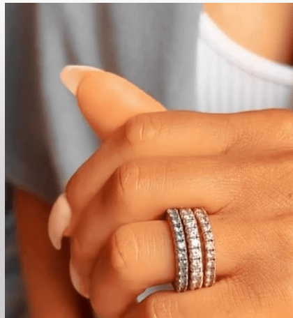 Rings Stretch & Stack Orange Sapphire Eternity Rings