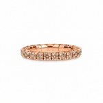Rings XS:  size 4-7 / Rose Gold / 1.16-1.4 Carats Diamonds TW 18K Gold Stretch Round Desert Diamond Eternity Rings