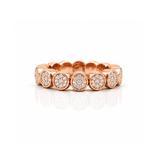 Rings XS:  size 4-7 / Rose Gold 18K Gold Stretch Bezel Pave Diamond Eternity Ring