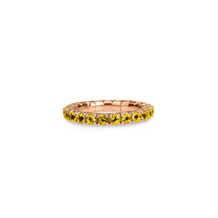 Rings XS:  size 4-7 / Rose Gold / .6-.76 Carats Yellow Sapphires TW Stretch & Stack Yellow Sapphire Eternity Rings .6-3 carats