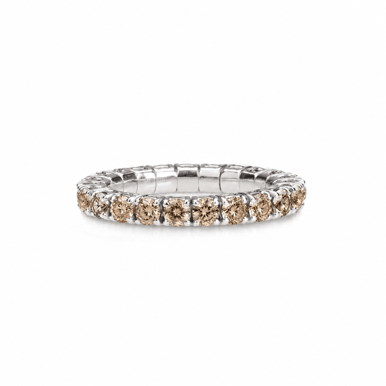 Rings XS:  size 4-7 / White Gold / 1.16-1.4 Carats Diamonds TW 18K Gold Stretch Round Desert Diamond Eternity Rings