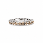 Rings XS:  size 4-7 / White Gold / 1.16-1.4 Carats Diamonds TW 18K Gold Stretch Round Desert Diamond Eternity Rings