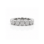 Rings XS:  size 4-7 / White Gold 18K Gold Stretch Bezel Pave Diamond Eternity Ring