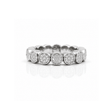 Rings XS:  size 4-7 / White Gold 18K Gold Stretch Bezel Pave Diamond Eternity Ring