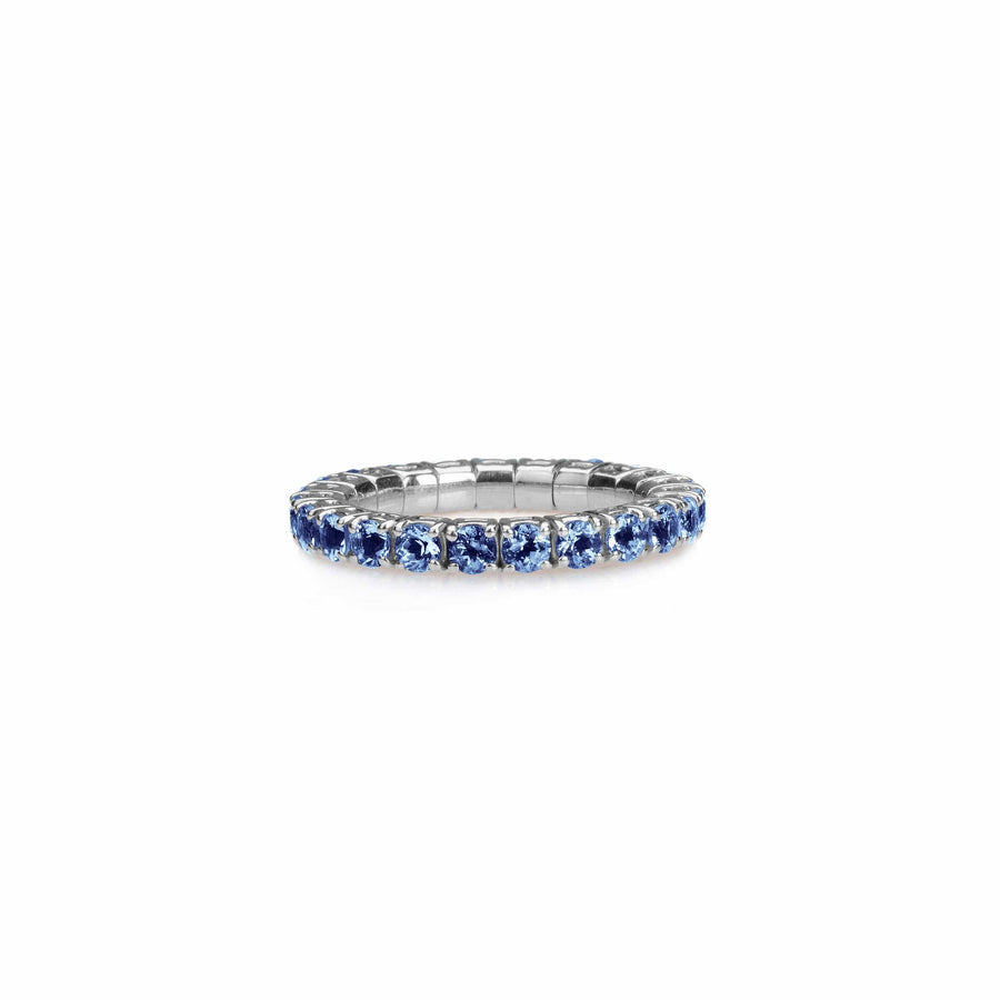 Rings XS:  size 4-7 / White Gold / .6-.76 Carats Blue Sapphires TW Stretch & Stack Sky Blue Sapphire Eternity Rings, .6-3.0 Carats