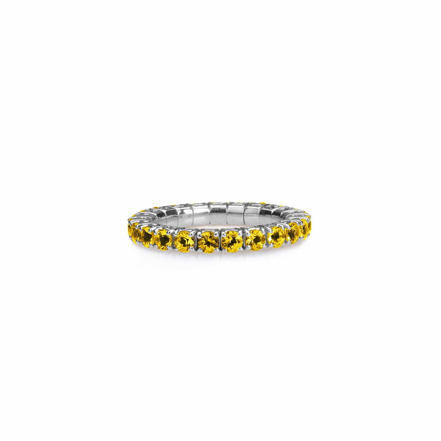 Rings XS:  size 4-7 / White Gold / .6-.76 Carats Yellow Sapphires TW Stretch & Stack Yellow Sapphire Eternity Rings .6-3 carats