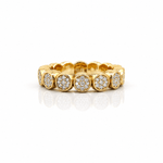 Rings XS:  size 4-7 / Yellow Gold 18K Gold Stretch Bezel Pave Diamond Eternity Ring