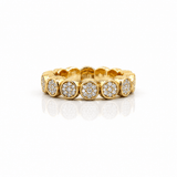 Rings XS:  size 4-7 / Yellow Gold 18K Gold Stretch Bezel Pave Diamond Eternity Ring